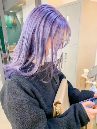 セミロング ハイトーン🫧艶髪 MAIKAのヘアスタイル