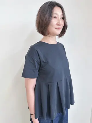 ミディアム ボブ/ゆるふわ ボブパーマ/とういのヘアスタイル
