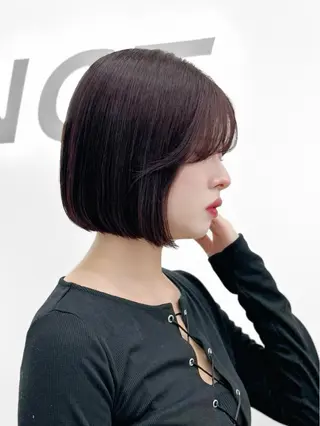 ショート カラー ヘアアレンジ 縮毛矯正🤍 盛れるボブ/ひかりのヘアスタイル