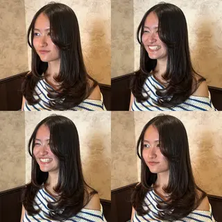 ロング カラー Momo/海外ヘア レイヤー/ハイライトのヘアスタイル