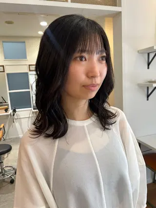 ミディアム カラー ヘアアレンジ 無料カットモデル‪✨ ✂️Nanami🌷のヘアスタイル