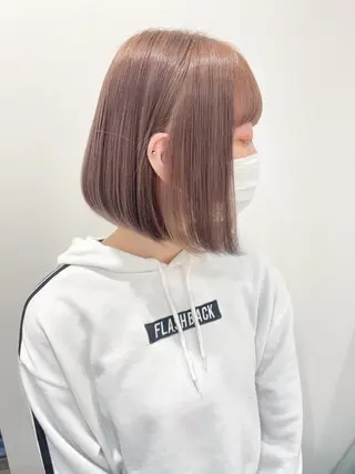 ミディアム カラー 韓国レイヤーカット/ ダブルカラーのヘアスタイル