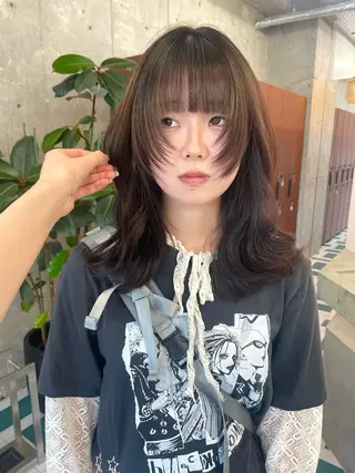 セミロング RIN🎀レイヤー/ ボブ/オリーブカラーのヘアスタイル