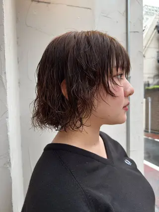 ショート カラー パーマ/ボブ /レイヤー チヒロのヘアスタイル