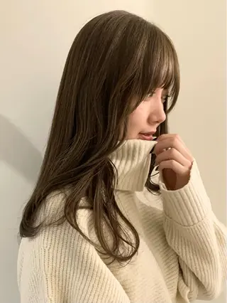 ロング カラー 落合希 Olivebeigeのヘアスタイル