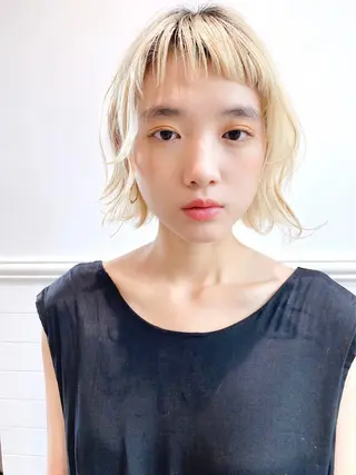ショート カラー シャドウパーマ No.1うえちりくのヘアスタイル