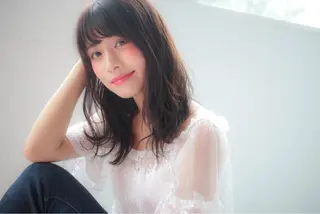 セミロング カラー 赤み消し韓国ヘア レイヤー縮毛🤍渡邉のヘアスタイル
