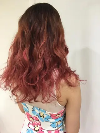 ロング カラー ヘアアレンジ きむえり/髪質改善 /うねり広がり改善のヘアスタイル