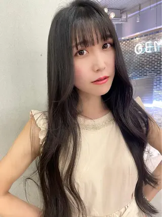 ロング ヘアアレンジ レイヤー/髪質改善 縮毛/ハッシュカットのヘアスタイル