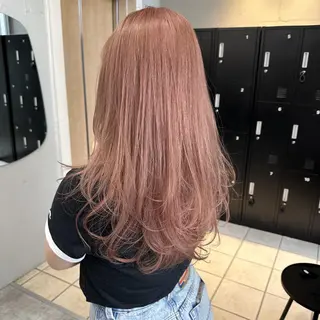 カラー セミロング ♡韓国ヘア♡ ブリーチ✨ハイトーンのヘアスタイル