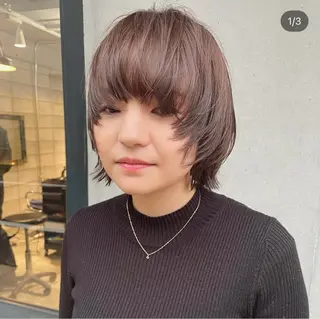 ショート カラー ショートウルフくせ毛 お任せくださいのヘアスタイル