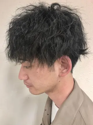 パーマ メンズ ダブルスキルエクステ /羽エクステ白石宇由のヘアスタイル