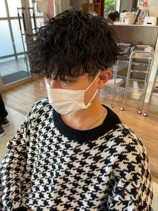 パーマ ヘアアレンジ メンズ ショートヘア原宿 fifth コシのヘアスタイル