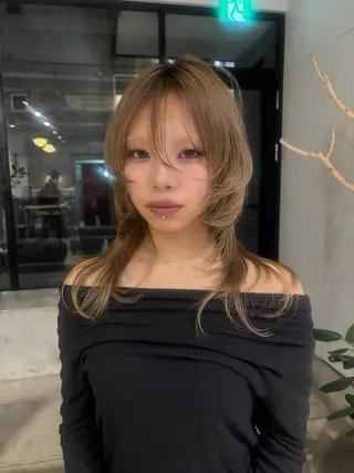 セミロング 艶カラー🎀メンズ ショートasunaのヘアスタイル