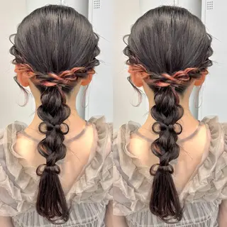 ロング ヘアアレンジ ヘアメ🎀推しカラー 🥣横浜/しほ🧸のヘアスタイル