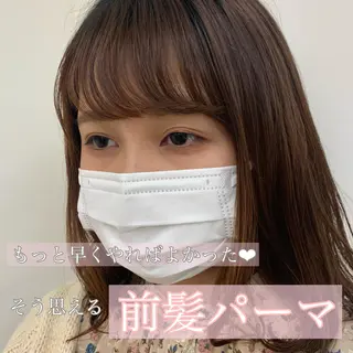 パーマ レイヤーカット 🌿透け感カラーのヘアスタイル