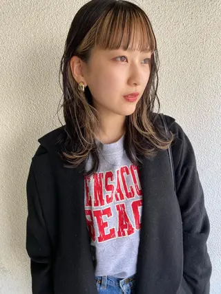 セミロング カラー Pia ツボイ ケイタのヘアスタイル