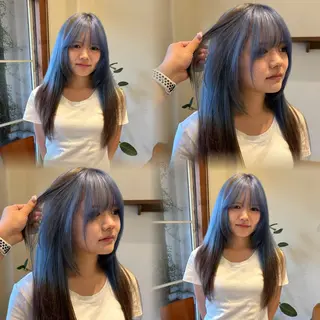 ロング カラー 🦋ブリーチなしダブ ルカラー🌈MEGUのヘアスタイル