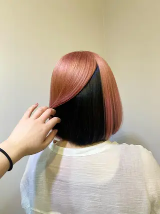 ミディアム カラー ブリーチ毛対応酸性 ストレート🌈サキのヘアスタイル