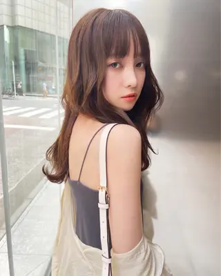 ロング カラー ヘアアレンジ 竹内 蓮のヘアスタイル