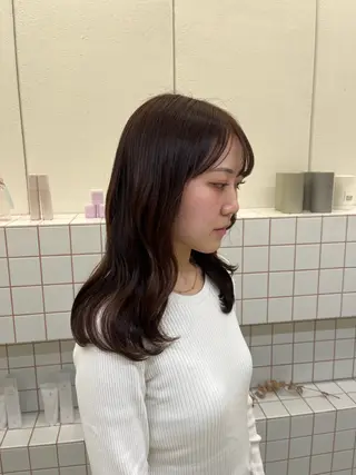 ミディアム カラー 🌼花屋併設🌼 木下奈々望のヘアスタイル
