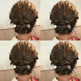 ミディアム カラー 小栗 麻衣のヘアスタイル
