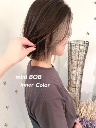 ミディアム カラー 市川 千夏のヘアスタイル