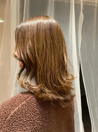 ミディアム 大人可愛い♡コテ巻き パーマ🌼杉田 萌恵のヘアスタイル