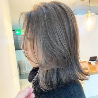ミディアム 韓国風×透明感カラー 髪質改善オタベシンヤのヘアスタイル