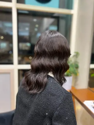 ミディアム 🌙コテ巻き風パーマ 🌙菜月のヘアスタイル