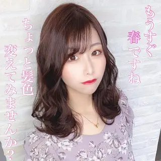 ミディアム カラー Soleria 田中慎一のヘアスタイル