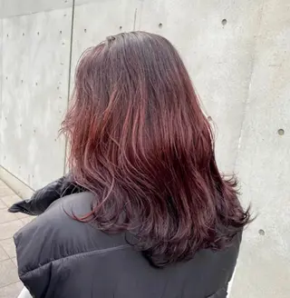 セミロング 透け感×顔まわり デザイン✂︎吉田のヘアスタイル