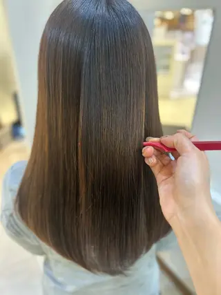 セミロング パーマ 縮毛矯正/髪質改善/ 艶髪ササキナツミのヘアスタイル