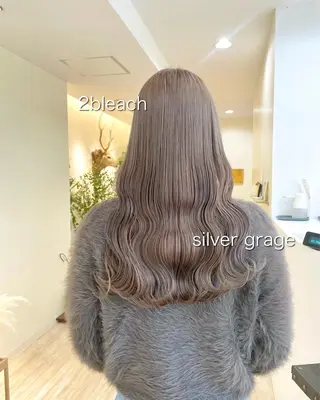 ロング カラー ゆさこのか ダブルカラー／縮毛のヘアスタイル