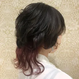 セミロング カラー 🐠寒色系×パーマ 櫻井　麿偉🐏のヘアスタイル