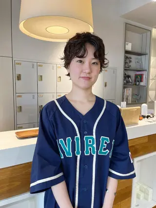 ショート パーマ かわい りほのヘアスタイル