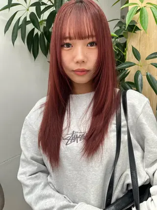 ミディアム カラー 赤み消しカラー/ ナチュラル/トモキのヘアスタイル