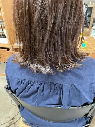 セミロング カラー パーマ ヘアアレンジ ネイル マツエク・マツパ 暖色ボブ 🍊rikakoのヘアスタイル