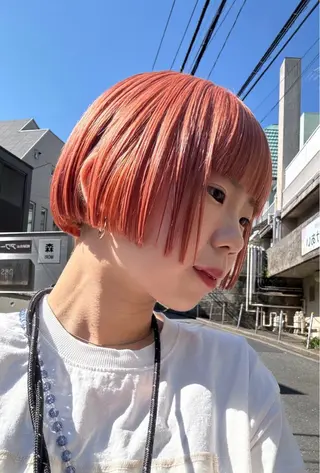ショート カラー 暖色/ブリーチカラー 🍊 yu-na.のヘアスタイル