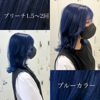 セミロング カラー 雅/ダブルカラー/ 白髪ぼかしハイライトのヘアスタイル