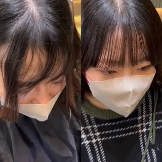 セミロング 縮毛矯正・似合わせ タナカ レイヤのヘアスタイル