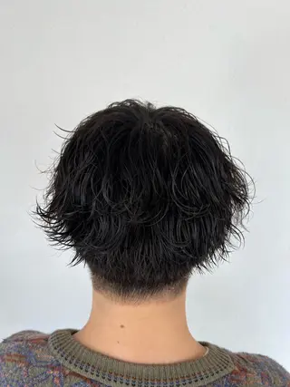 パーマ 【本陣】カット モデル/朝岡 慧のヘアスタイル