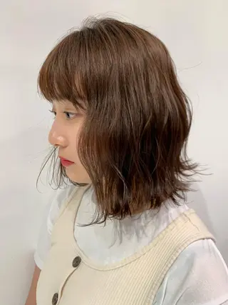 ミディアム カラー 大関 はるかのヘアスタイル
