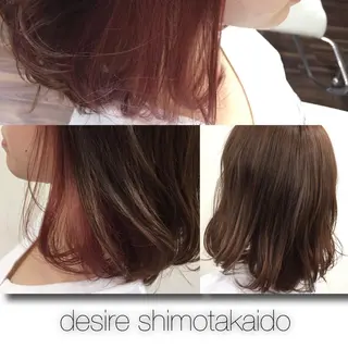ミディアム カラー 薄田 珠美のヘアスタイル