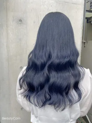 セミロング カラー 艶感/韓国風 🤍moeka🤍のヘアスタイル
