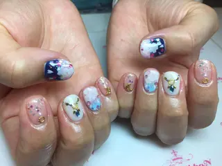 ネイル ネイルリボン 受付スタッフのネイルデザイン