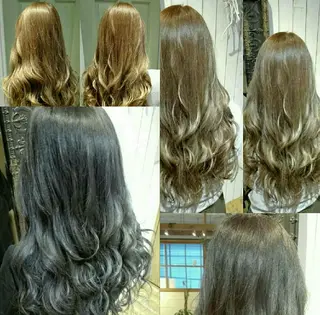 カラー パーマ ヘアアレンジ ロング MEGUMI megumiのヘアスタイル