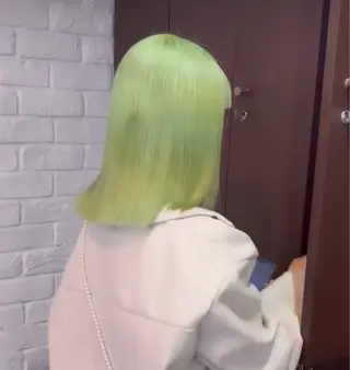 ミディアム カラー ヘアアレンジ ハイトーン/縮毛矯正 /梅田/みほのヘアスタイル