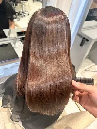セミロング カラー パーマ 顔周りレイヤー/ボブ 銀座✨中野まさひろのヘアスタイル