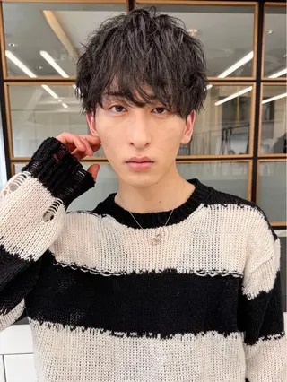 メンズ 韓国風パーマ特化 篠崎優也翔のヘアスタイル